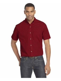Men's Wrinkle Free Short Sleeve Button Down Check Shirt