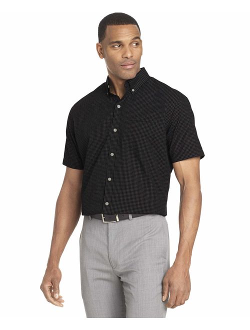 Van Heusen Men's Wrinkle Free Short Sleeve Button Down Check Shirt
