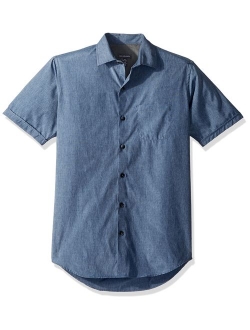 Men's Air Short Sleeve Button Down Solid Shirt