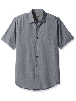 Men's Air Short Sleeve Button Down Solid Shirt