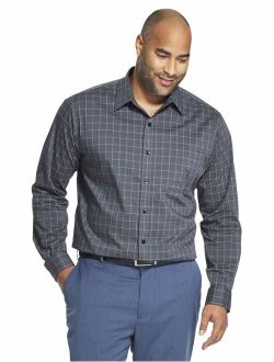Men's Big and Tall Traveler Stretch Long Sleeve Button Down Black/Khaki/Grey Shirt