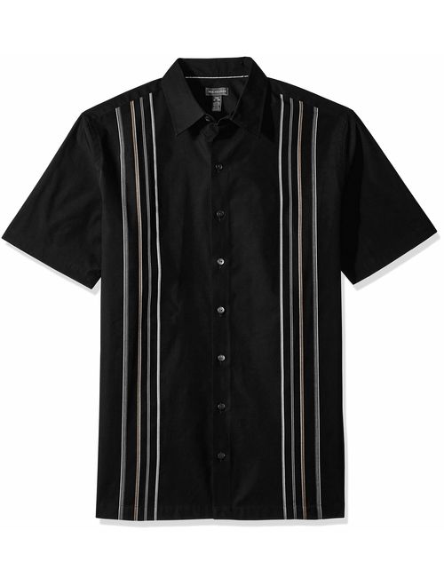 Van Heusen Men's Big and Tall Air Short Sleeve Button Down Panel Stripe Shirt