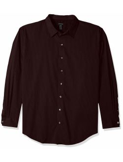 Men's Big and Tall Sateen Stripe Easy Care Long Sleeve Shirt