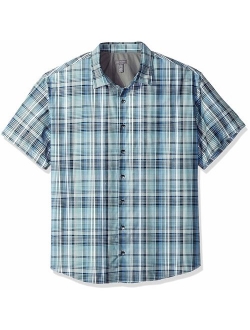 Men's Big and Tall Air Short Sleeve Button Down Solid Shirt