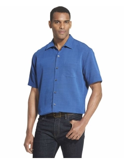 Men's Big and Tall Air Short Sleeve Button Down Grid Shirt