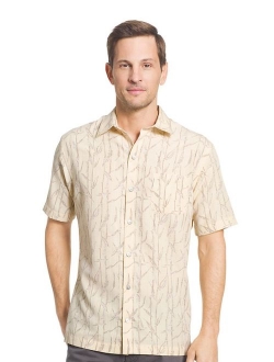 Men's Classic Fit Oasis Crosshatch Tropical Button-Down Shirt