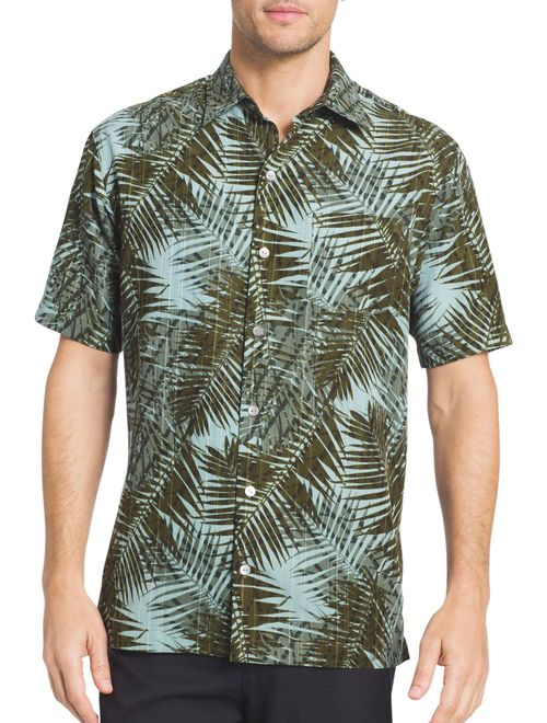 Van Heusen Men's Classic Fit Oasis Crosshatch Tropical Button-Down Shirt