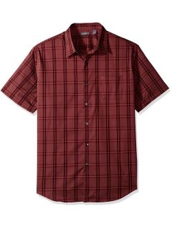 Men's Flex Short Sleeve Button Down Windowpane Shirt
