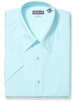 Men's TALL FIT Short Sleeve Dress Shirts Poplin Solid (Big and Tall)