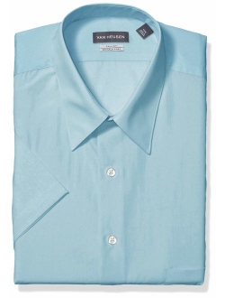 Men's TALL FIT Short Sleeve Dress Shirts Poplin Solid (Big and Tall)