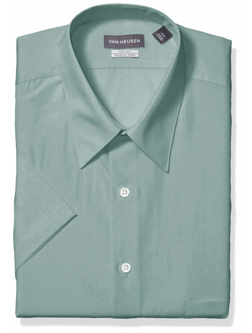 Van Heusen Men's TALL FIT Short Sleeve Dress Shirts Poplin Solid (Big and Tall)
