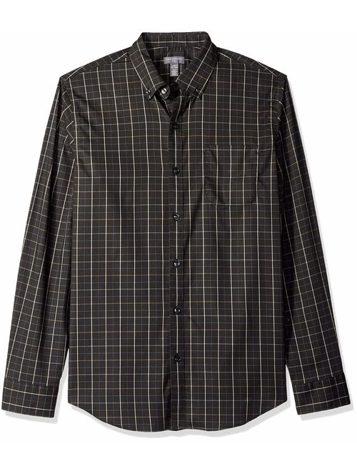 Van Heusen Men's Flex Long Sleeve Button Down Stretch Windowpane Shirt