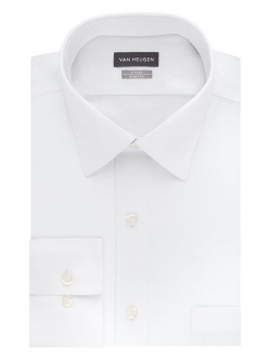 Men's Dress Shirts Fitted Lux Sateen Stretch Solid Spread Collar