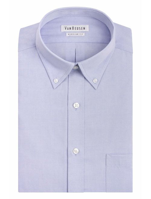 Van Heusen Men's Regular Fit Pinpoint Solid Long Sleeve Dress Shirt
