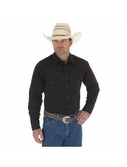 Men's Sport Western Basic Two Pocket Long Sleeve Snap Shirt