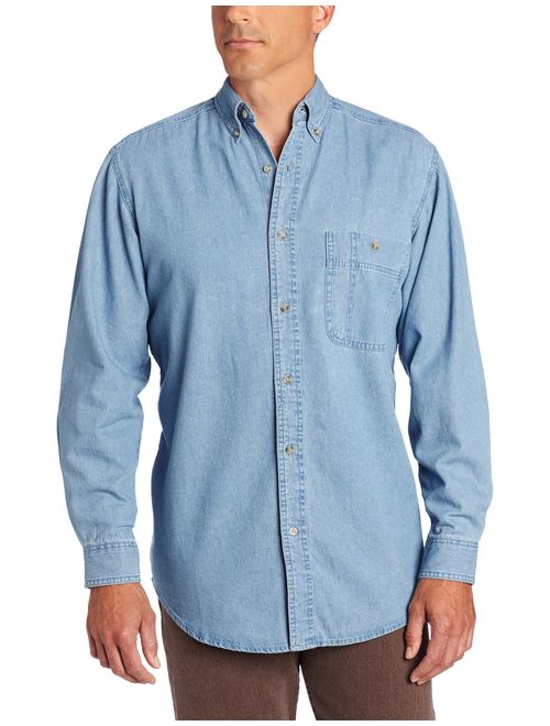 Wrangler Men's Rugged Wear Basic One-Pocket Denim Shirt
