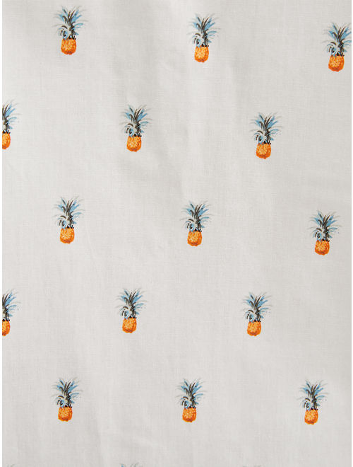 Lee Men's Short Sleeve Pineapple Print Poplin Stretch Woven Button Down