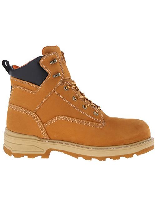 timberland pro men's 6 inch resistor comp toe wp ins work boot, wheat tumbled full grain leather, 15 w us