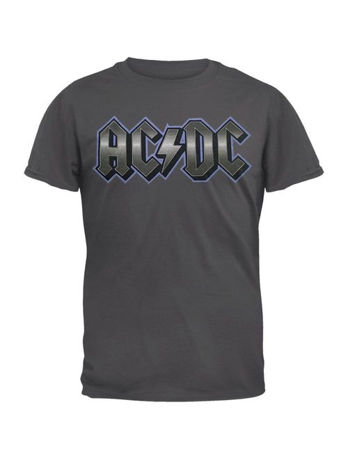 AC/DC - Flock Logo Grey T-Shirt