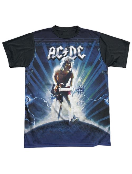 AC/DC Rock Band Music Group Angus Young And Lightning Adult Black Back T-Shirt