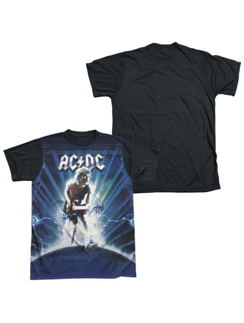 AC/DC Rock Band Music Group Angus Young And Lightning Adult Black Back T-Shirt