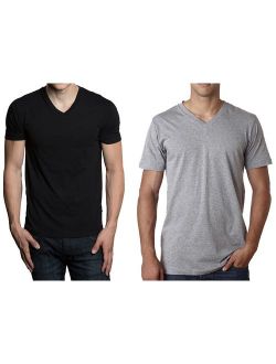 Men's 3-Pack Solid Regular Fit V-Neck Short Sleeve T-Shirt