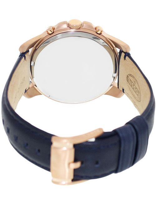 Fossil Men's Grant Multi-Function Navy Leather Watch FS4835