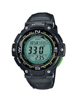 Men's Twin Sensor Compass Watch, Green Nylon Strap