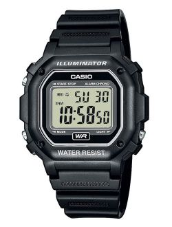 Unisex Digital Watch, Black Resin Strap