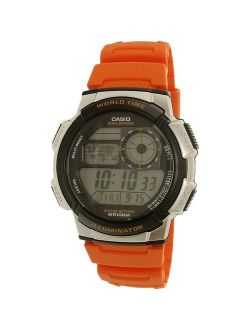 Men's World Time Watch, Orange, AE1000W-4BVCF