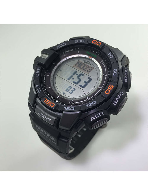 Casio Men's Pro Trek Solar Powered Triple-Sensor Watch with Black Resin Strap