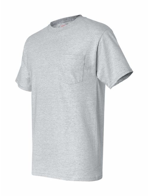 Hanes Men's Crew Neck Short-Sleeve Beefy with Pocket T-Shirt 