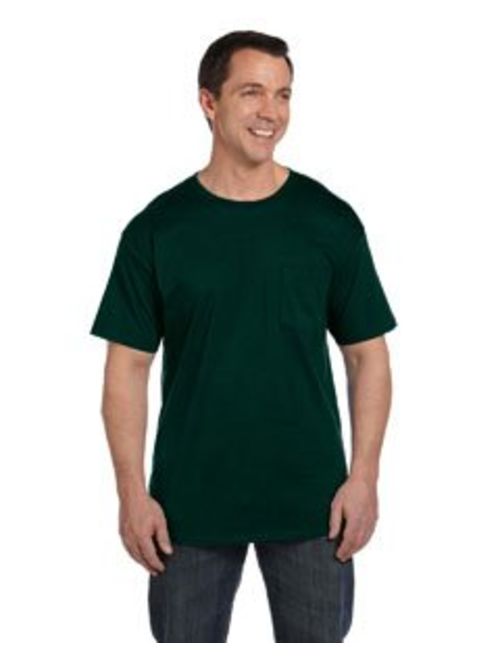 Hanes Men's Crew Neck Short-Sleeve Beefy with Pocket T-Shirt 
