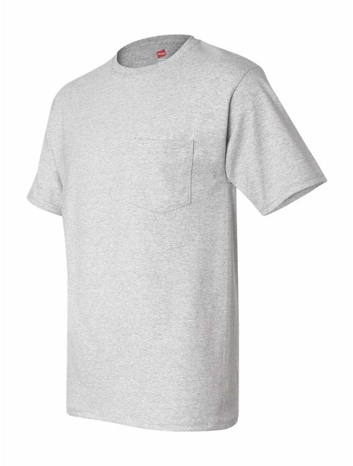 Hanes Tagless Cotton Short Sleeve Crew Neck Pocket. 5590