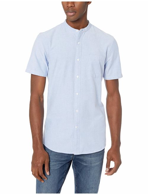 Amazon Brand - Goodthreads Men's Slim-Fit Short-Sleeve Band-Collar Oxford Shirt