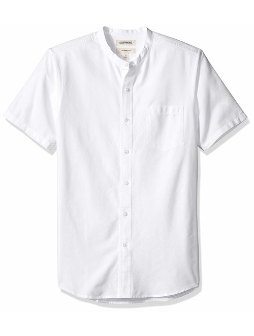 Brand Goodthreads Mens Slim-Fit Short-Sleeve Band-Collar Oxford Shirt 