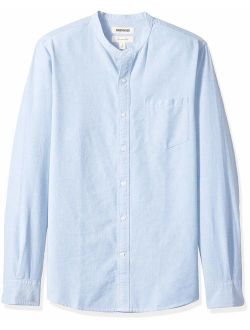 Amazon Brand - Goodthreads Men's Slim-Fit Long-Sleeve Band-Collar Oxford Shirt