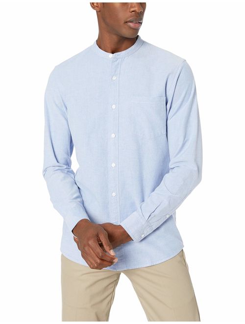 Amazon Brand - Goodthreads Men's Slim-Fit Long-Sleeve Band-Collar Oxford Shirt