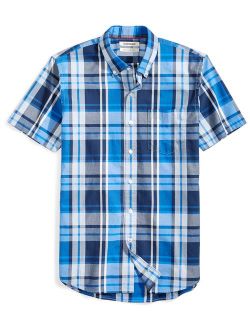 Amazon Brand - Goodthreads Men's Slim-Fit Short-Sleeve Large-Scale Plaid Shirt