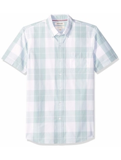 Amazon Brand - Goodthreads Men's Slim-Fit Short-Sleeve Large-Scale Plaid Shirt