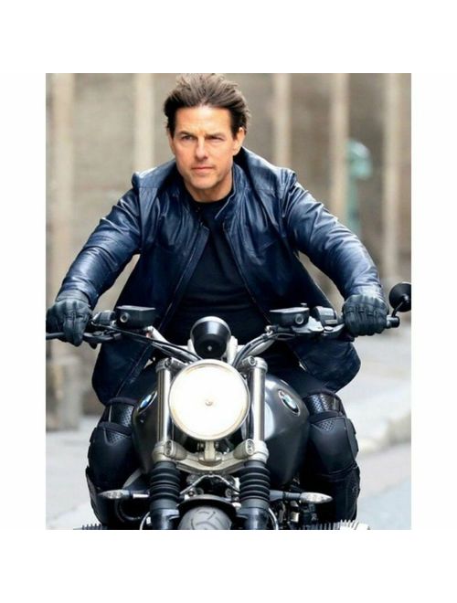 Tom Cruise Leather Jacket Causal Biker Vintage Genuine Leather Jacket for Men