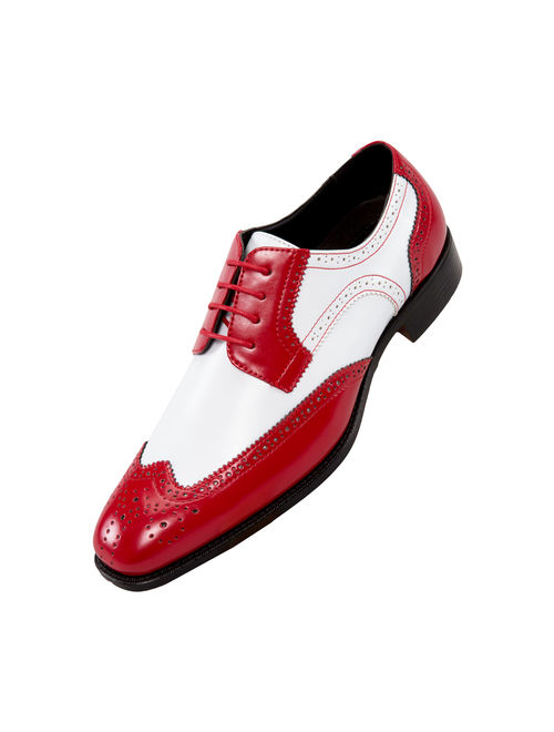Bolano Mens Classic Smooth Dress Shoe with Wing-Tip and Perforated Detailing Style Elwyn