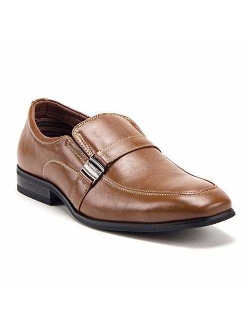 Men's 20623 Classic Round Toe Slip On Leather Lined Loafers Dress Shoes, Brown, 11