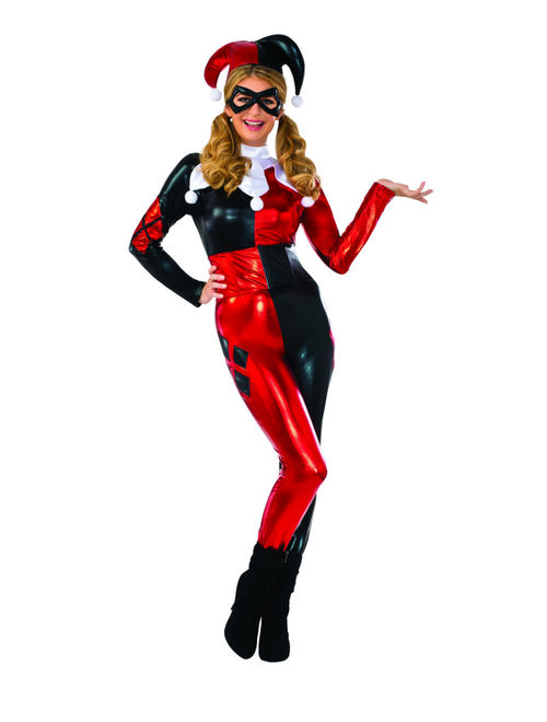 Adult's Womens Deluxe DC Comics Harley Quinn Classic Jester Costume