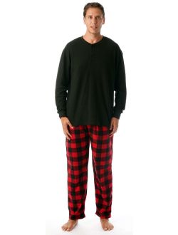 #followme Mens PJ Set - Fleece Pajama Bottom w/ Thermal Top