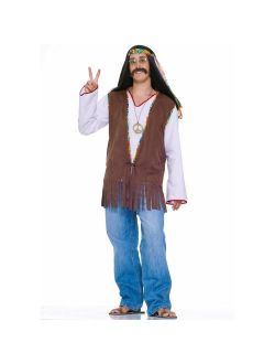 Faux Suede Hippie Vest Costume - Standard (One-Size)