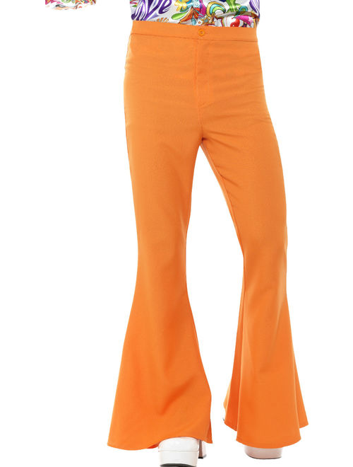 Kamik Mens 70s Groovy Disco Fever Flared Orange Pants Costume