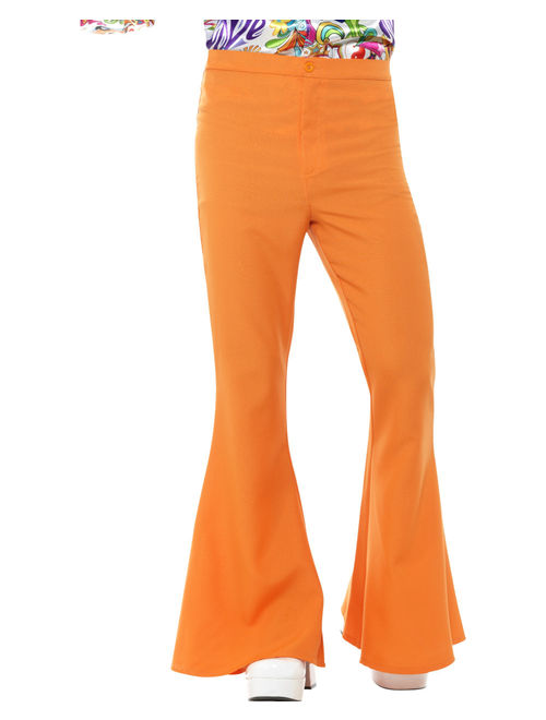 Kamik Mens 70s Groovy Disco Fever Flared Orange Pants Costume
