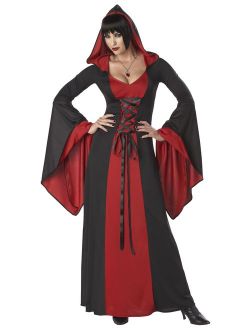 Red and Black Deluxe Hooded Robe Men's Adult Halloween Costume