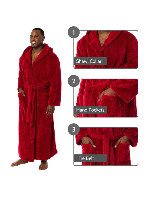 Ross Michaels Mens Luxury Hooded Full Length Big and Tall Long Bath Robe